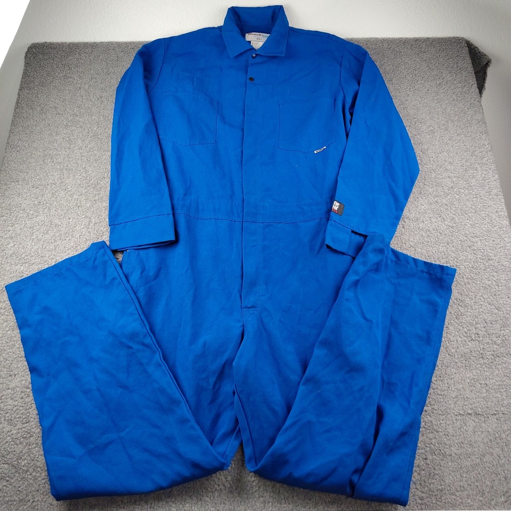 FlameRwear FR Coveralls Mens 48L Nomex IIIA Arc Rated Royal Blue EUC